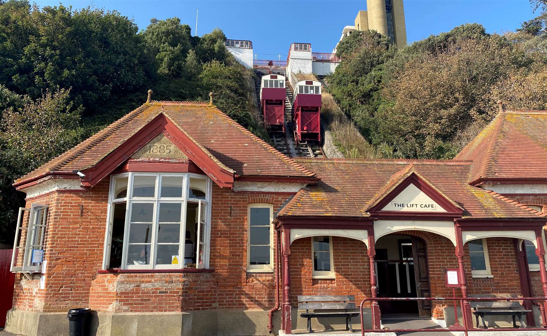 A cafe currently operates from the station at the Leas Lift