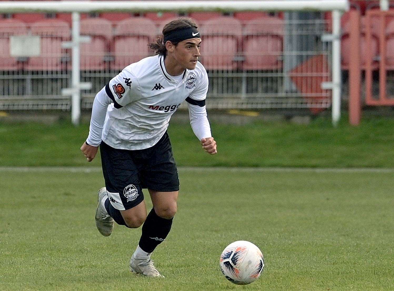 Teenage midfielder George Wilkinson – bagged a brace in Dover’s incredible 6-4 National League South weekend defeat at Worthing. Picture: Stuart Brock