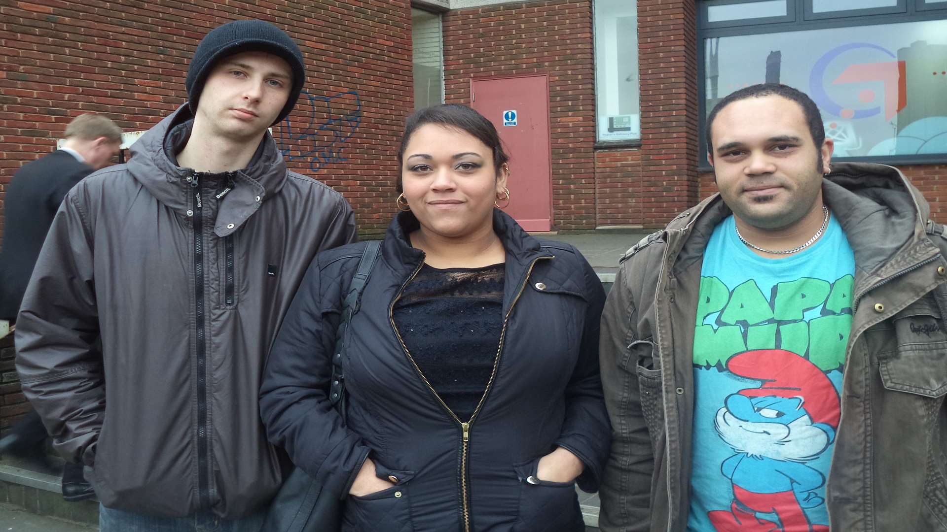 Oscar's sister Virginia with her husband Bradley (left) and brother Richard Worrell after the inquest