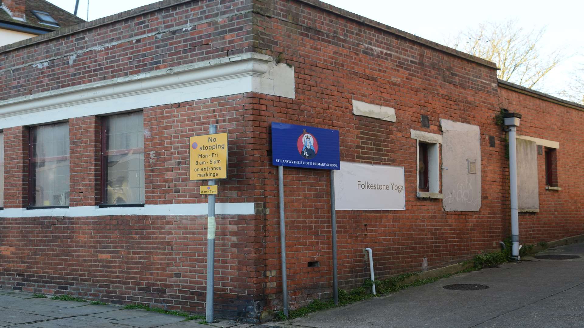 The side entrance to St Eanswythe's staff car park. Picture: Gary Browne