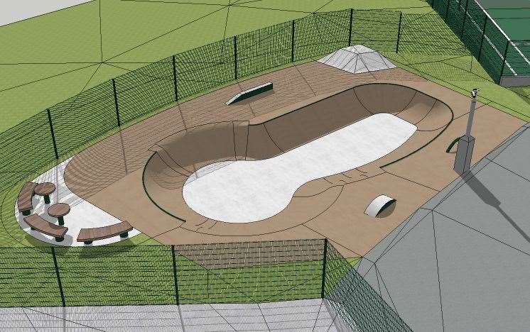 How the skatepark at Folkestone Academy is set to look. Picture: Turner Schools