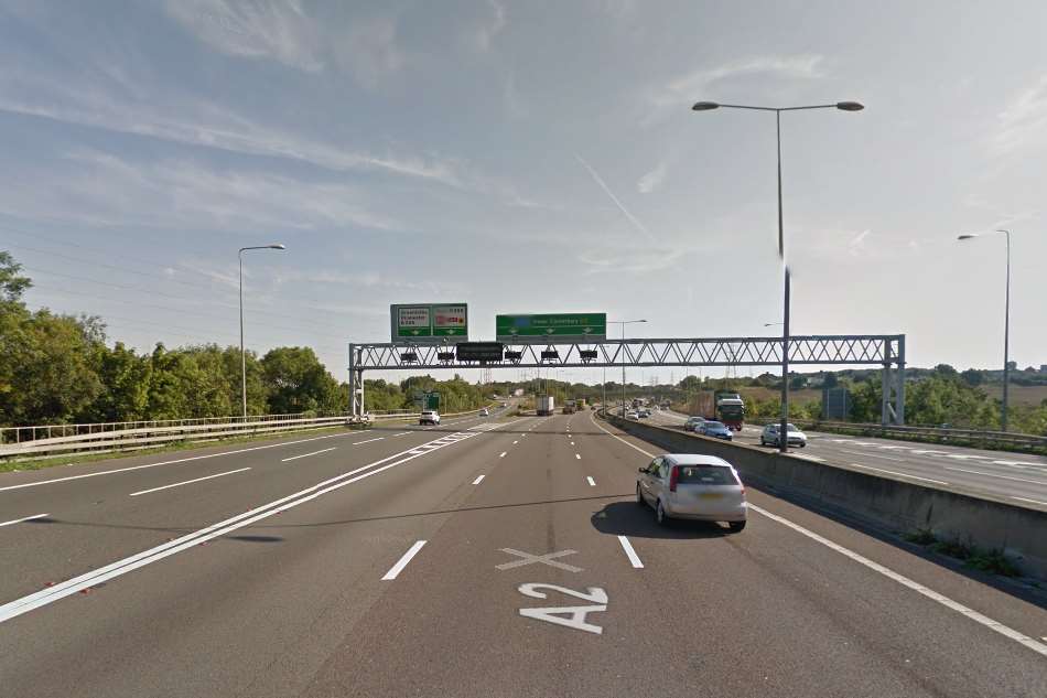 The A2 coastbound near Bean. Picture: Google Street View