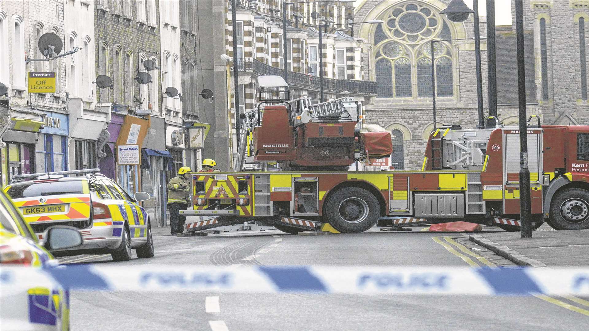 The scene in Northdown Road, Margate. Picture: Chris Davey