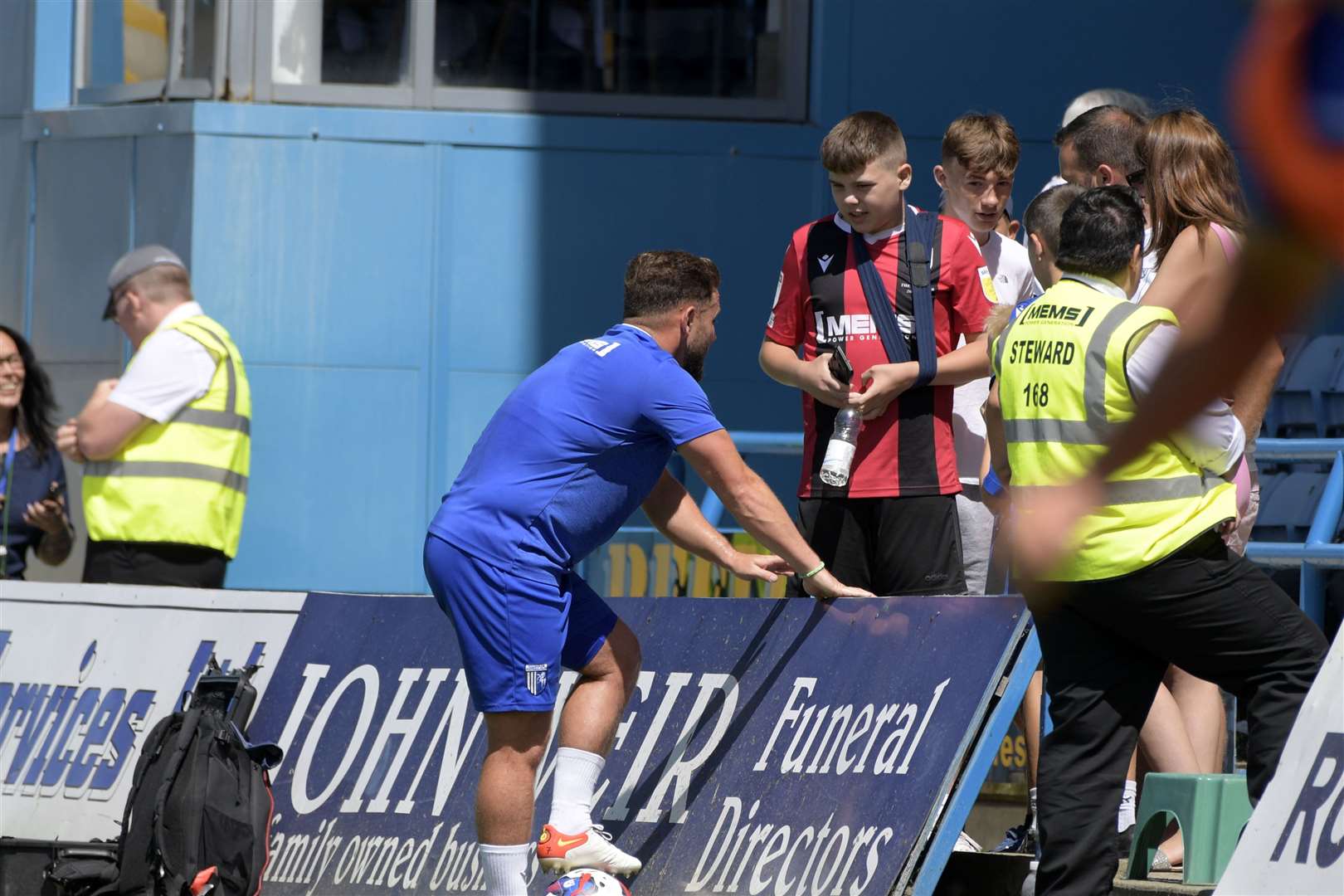 Fans chat to fit-again Alex MacDonald during the interval on Saturday Picture: Barry Goodwin