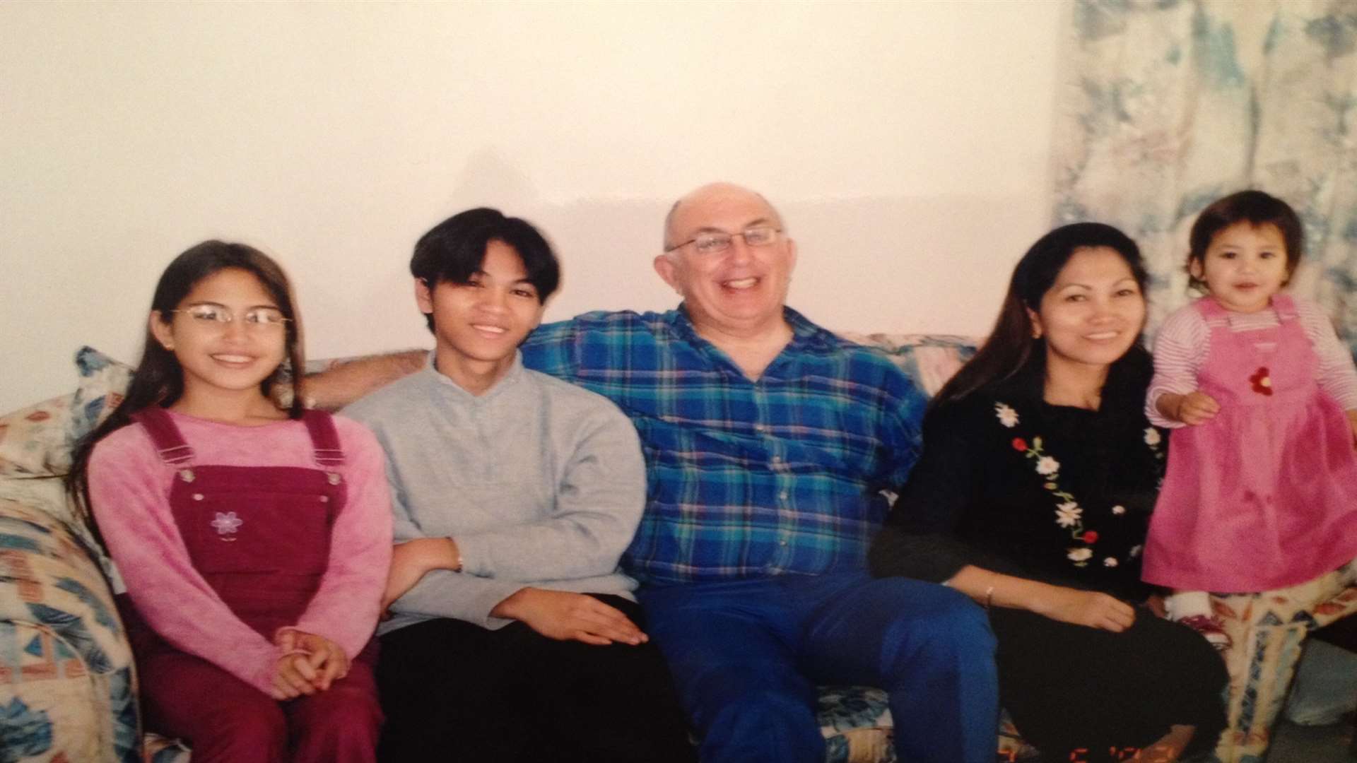 Fred Buenavista with his family during happier times (from left to right) sister Sara, step-father Alan Pratt, mother Maria and sister Sophia