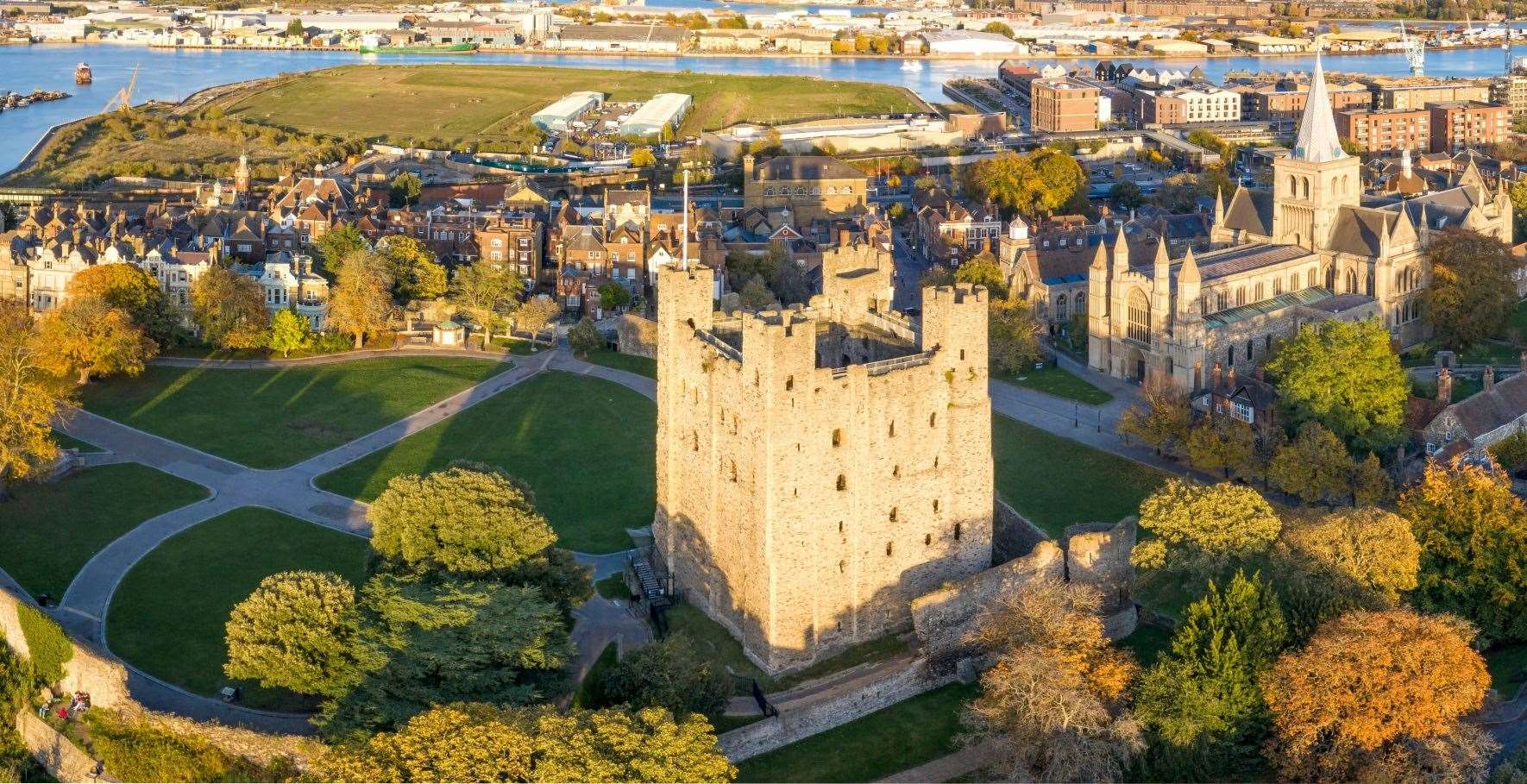 The castle grounds will host cooking demonstrations, live music and children’s entertainers for the weekend. Picture: Rochester Castle Live/ Soapboxx