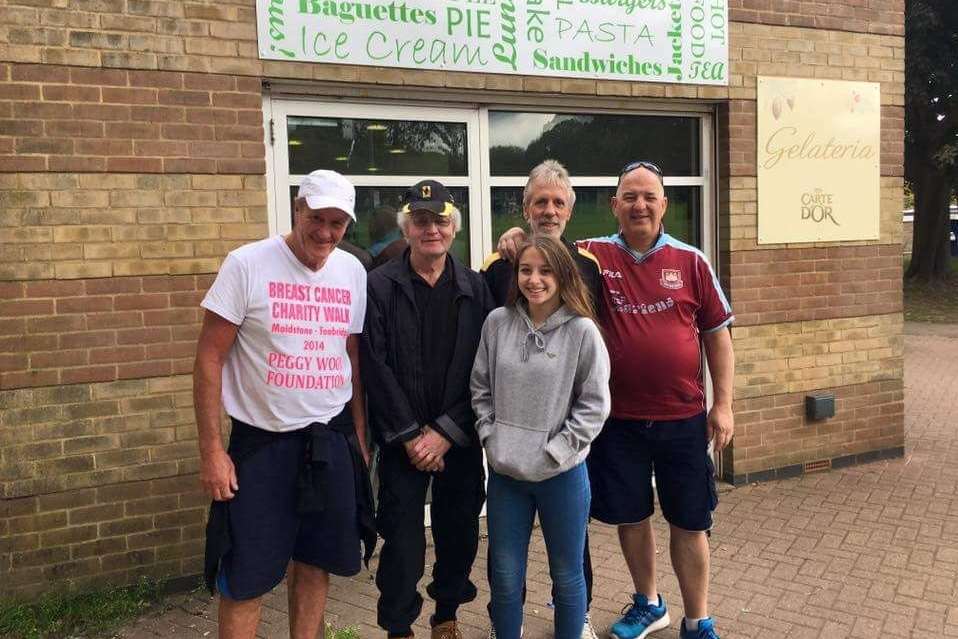 Some of the team during the walk: Les Apps, John Tobin, Phoebe Fitzgerald, Alan Butcher and John Edmunds