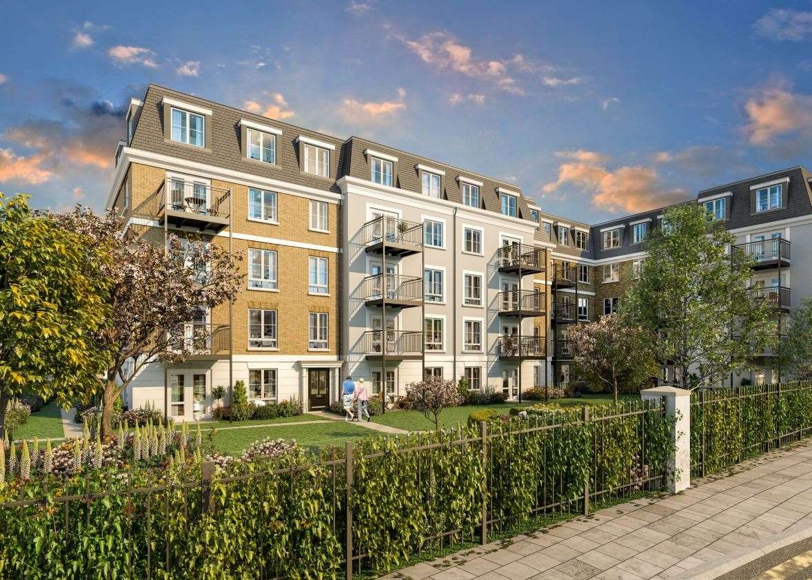 View looking north east along Zion Place towards the site. CGIs of plans for 75 retirement apartments in the former police station in Windmill Street, Gravesend. Picture: Churchill Retirement Living (63166981)