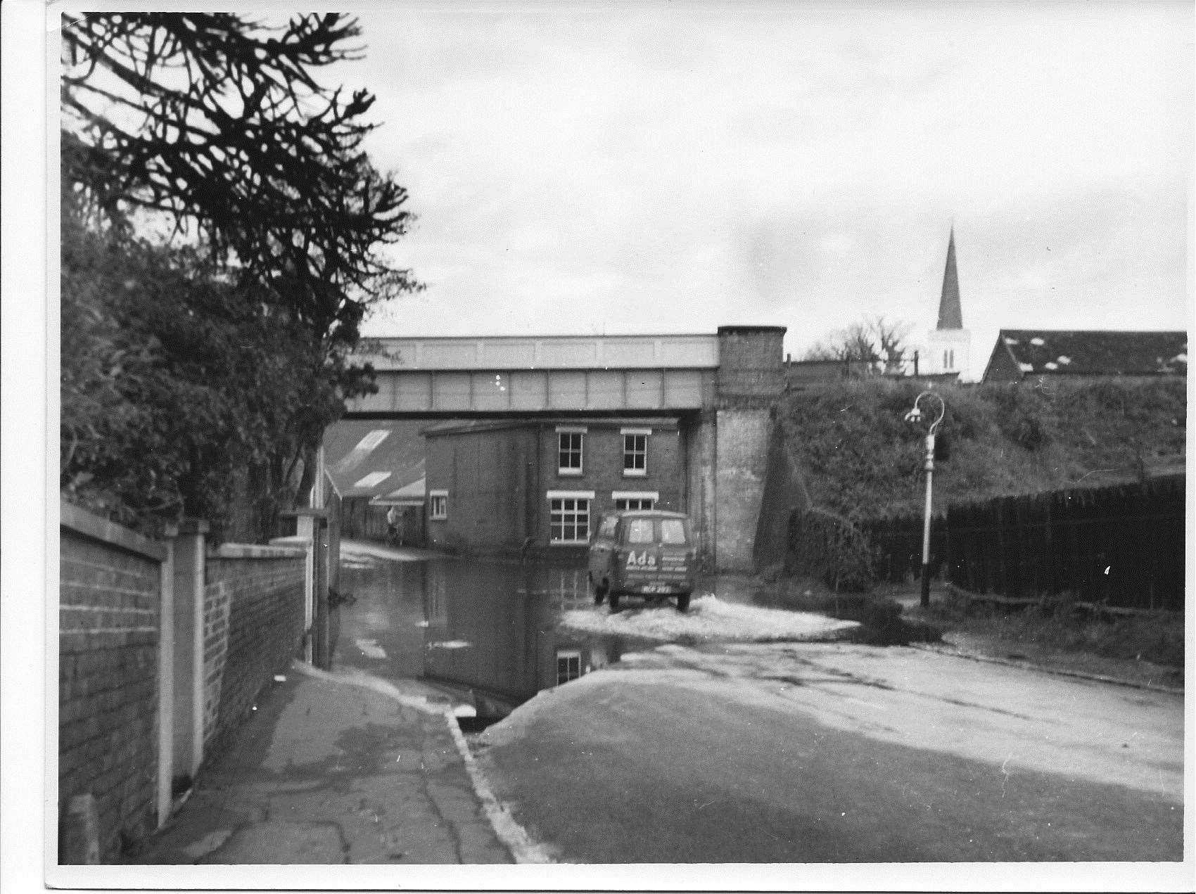 Tovil's branch line to Tovil Goods Station passing on a bridge over Church Road