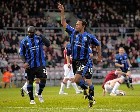 Chris Palmer fires Gillingham into a sixth minute lead at Northampton Town