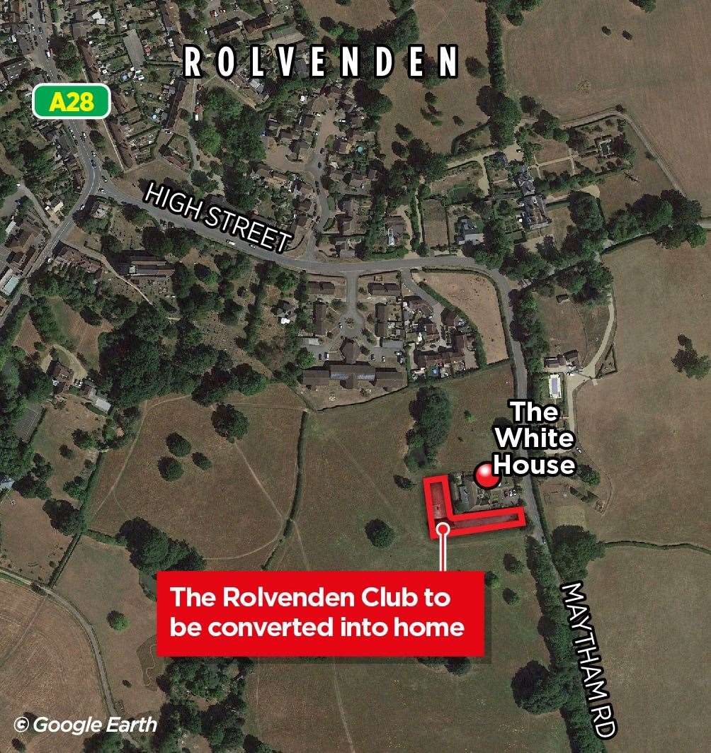 The Rolvenden Club sits in Maytham Road not far from the high street