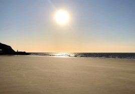 Empty Folkestone beach during Covid-19 lockdown. Picture: Folkestone and Hythe Police Twitter account