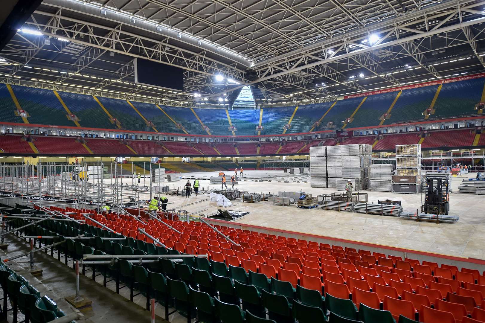 The Principality Stadium in Cardiff is being turned into a 2000-bed hospital (Ben Birchall/PA)