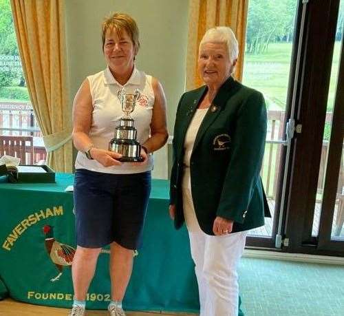 Wendy Skiller is all smiles with Faversham president Pam Bentley