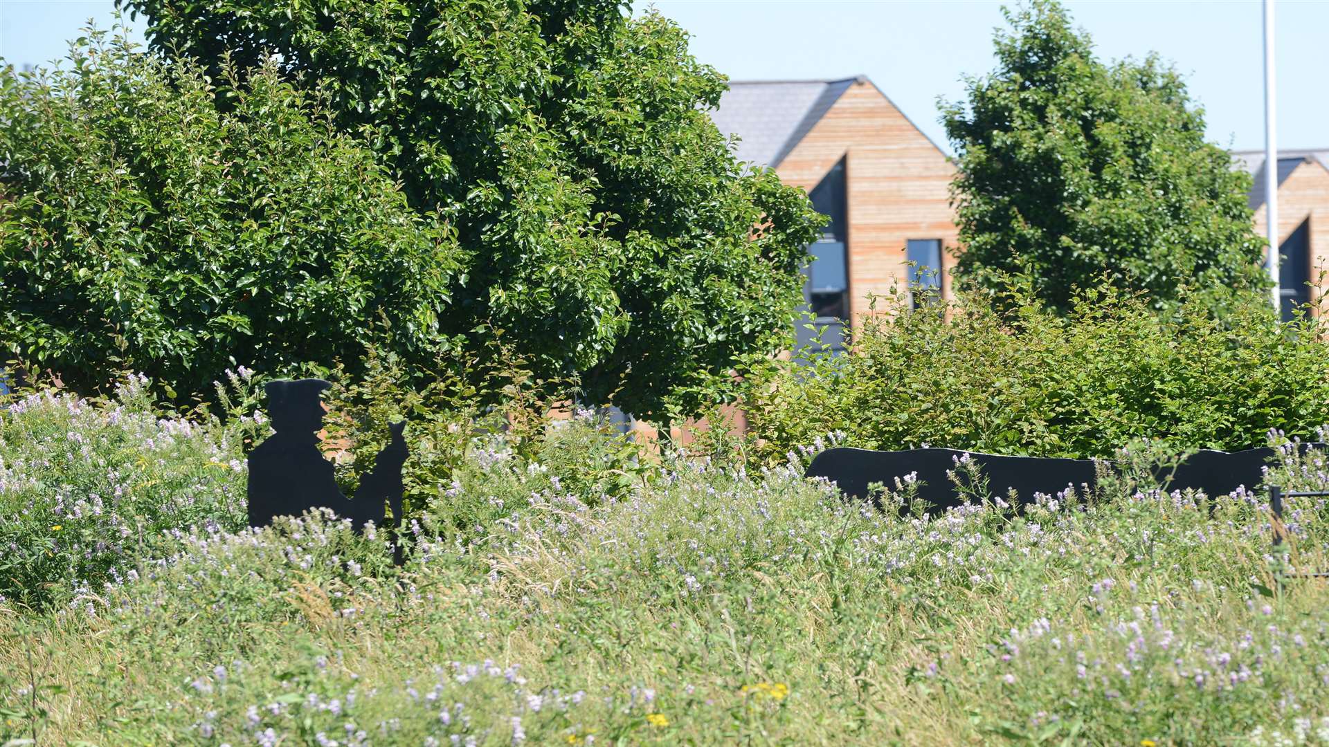 The covered up drover and his cows on the Drovers Roundabout