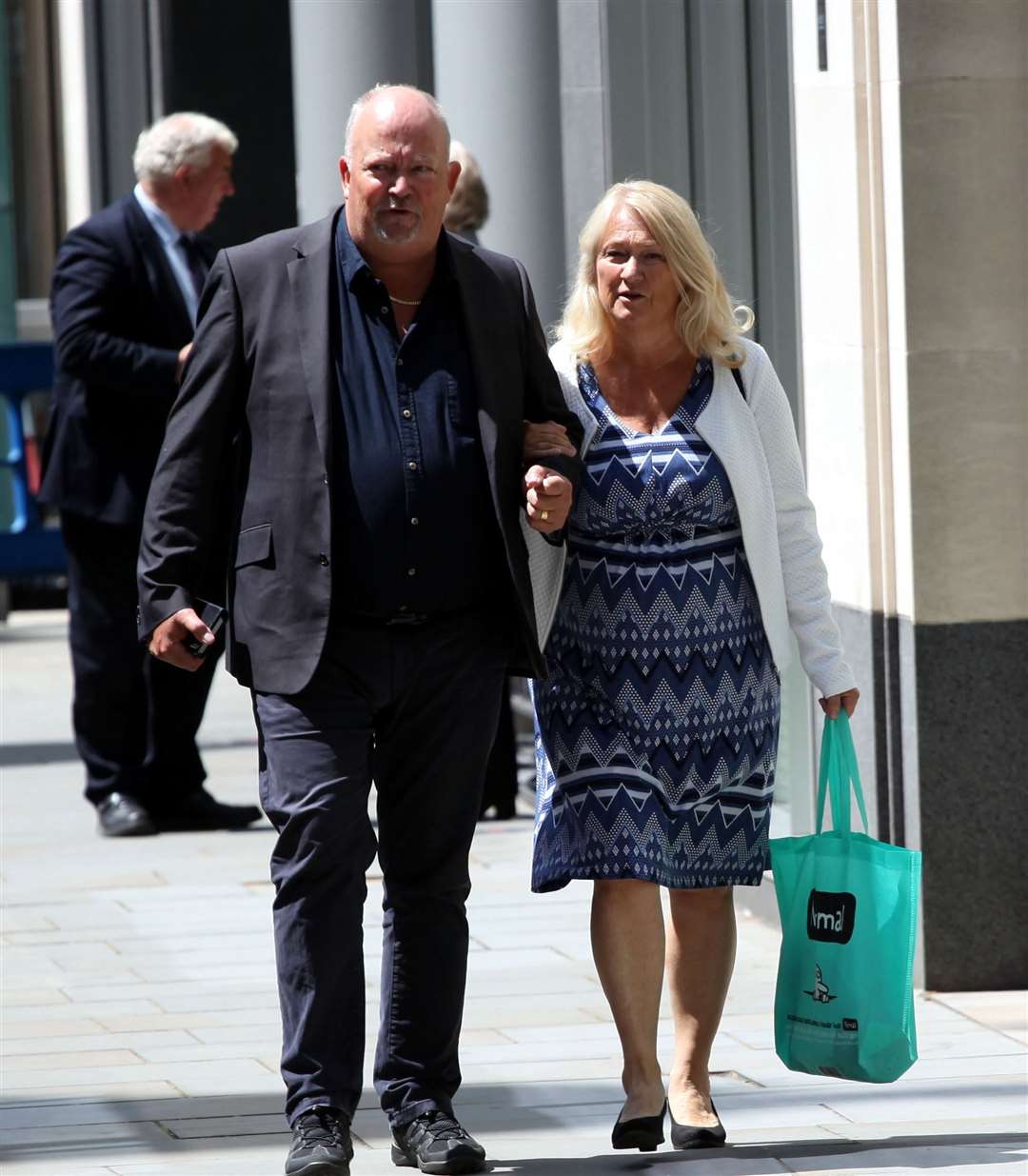 Philippa Wehage and husband Bent (correct) outside High Court