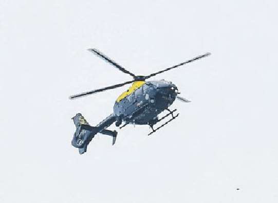 A police helicopter has helped in the search. Stock Pic.