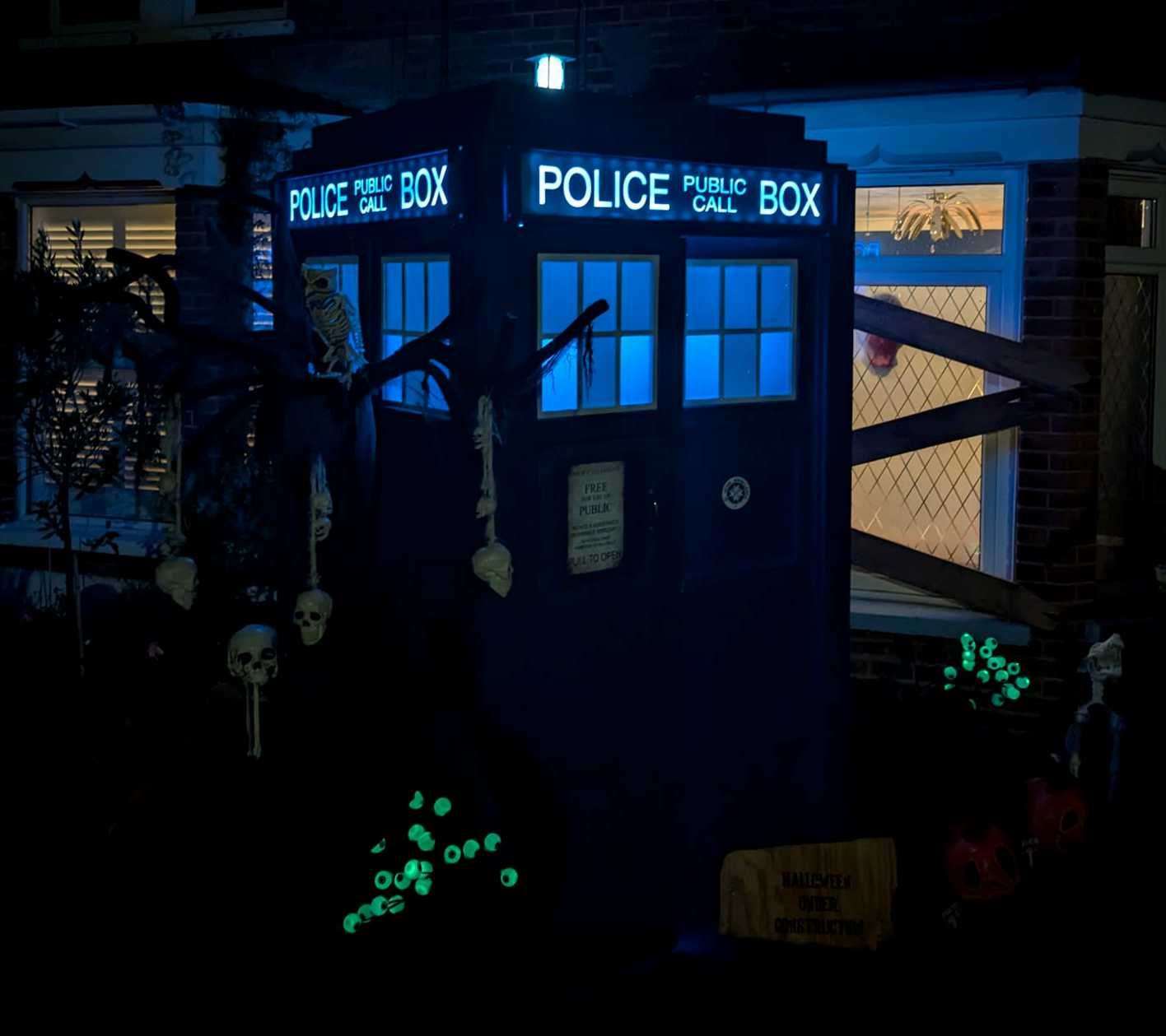 An outer space display featuring a Doctor Who TARDIS at Athelstan Road, Faversham. Picture: Sam Stuart