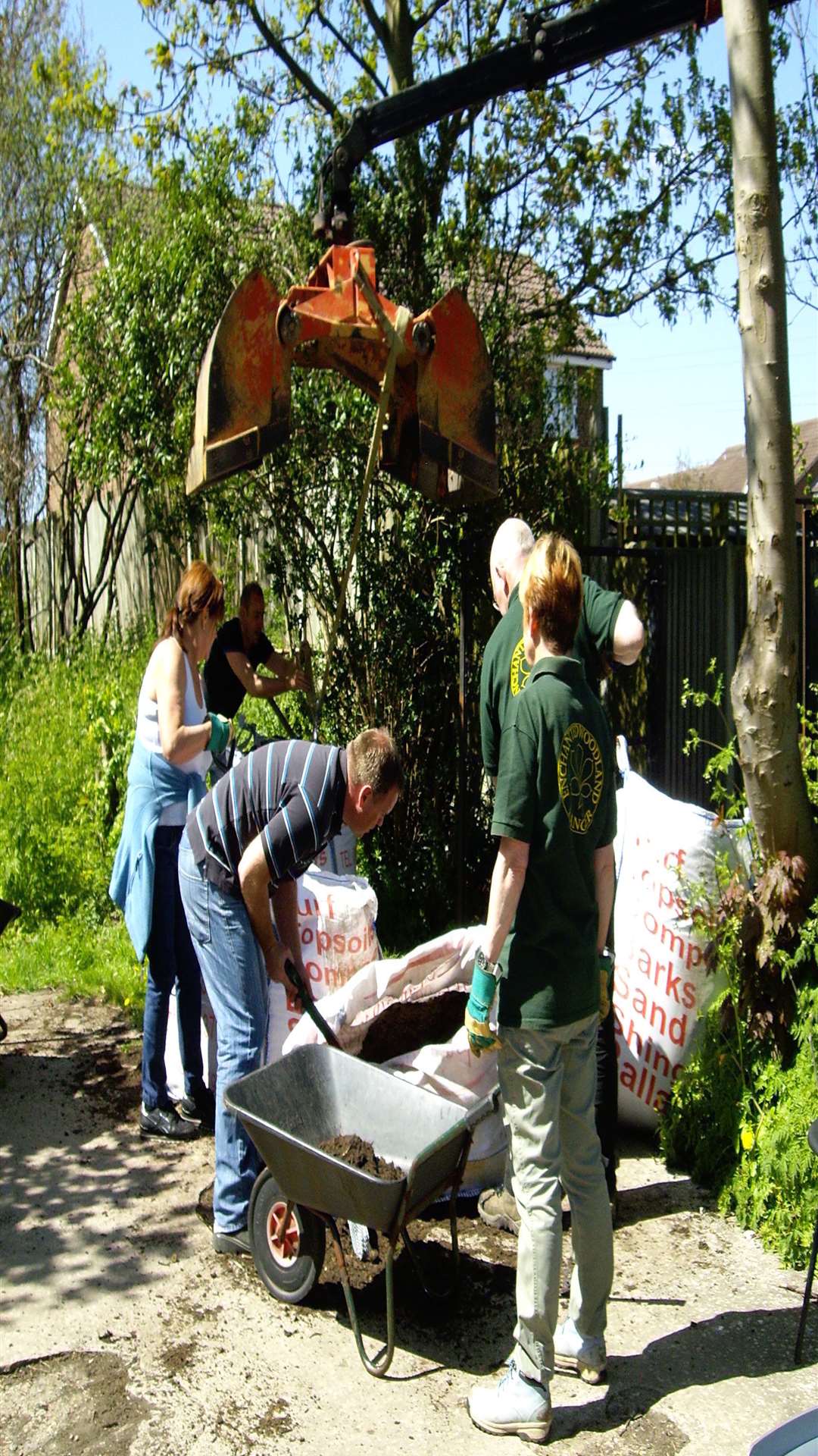 Amphitheatre under construction at the Enchanted Woodland, with the help of housing company Moat