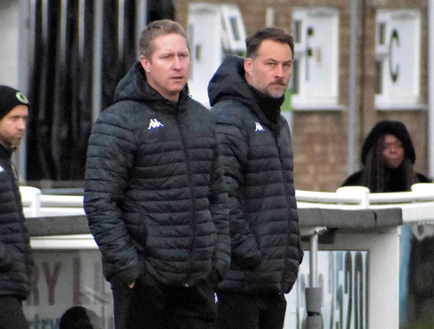 Folkestone head coaches Micheal Everitt and Roland Edge. Picture: Randolph File