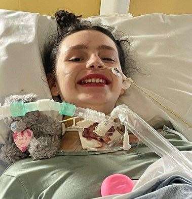 Grace Tutt has been left with life-changing injuries but is still smiling. Picture: James Thompson