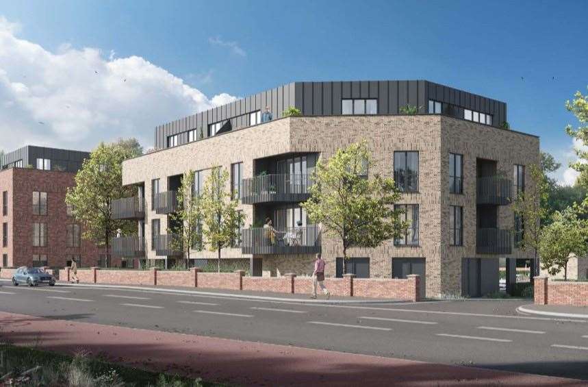 The former Ashford International Sports and Social Club could be replaced with two blocks of flats. Picture: On Architecture