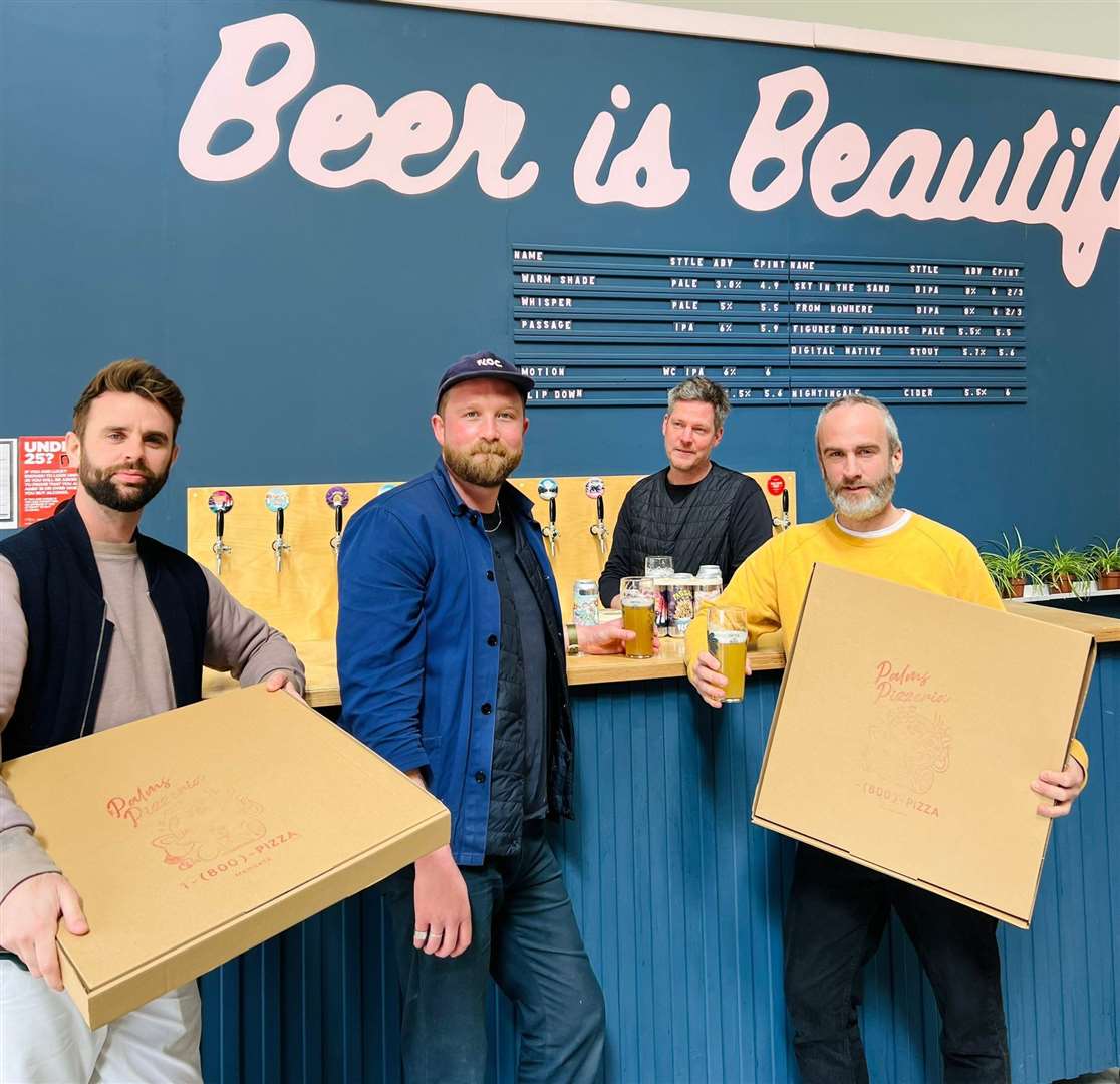 The Palms Pizzeria and Floc Brewery teams - Josh Ward (from left), Eddie Hollis, Ross Shields and Stuart Clarke