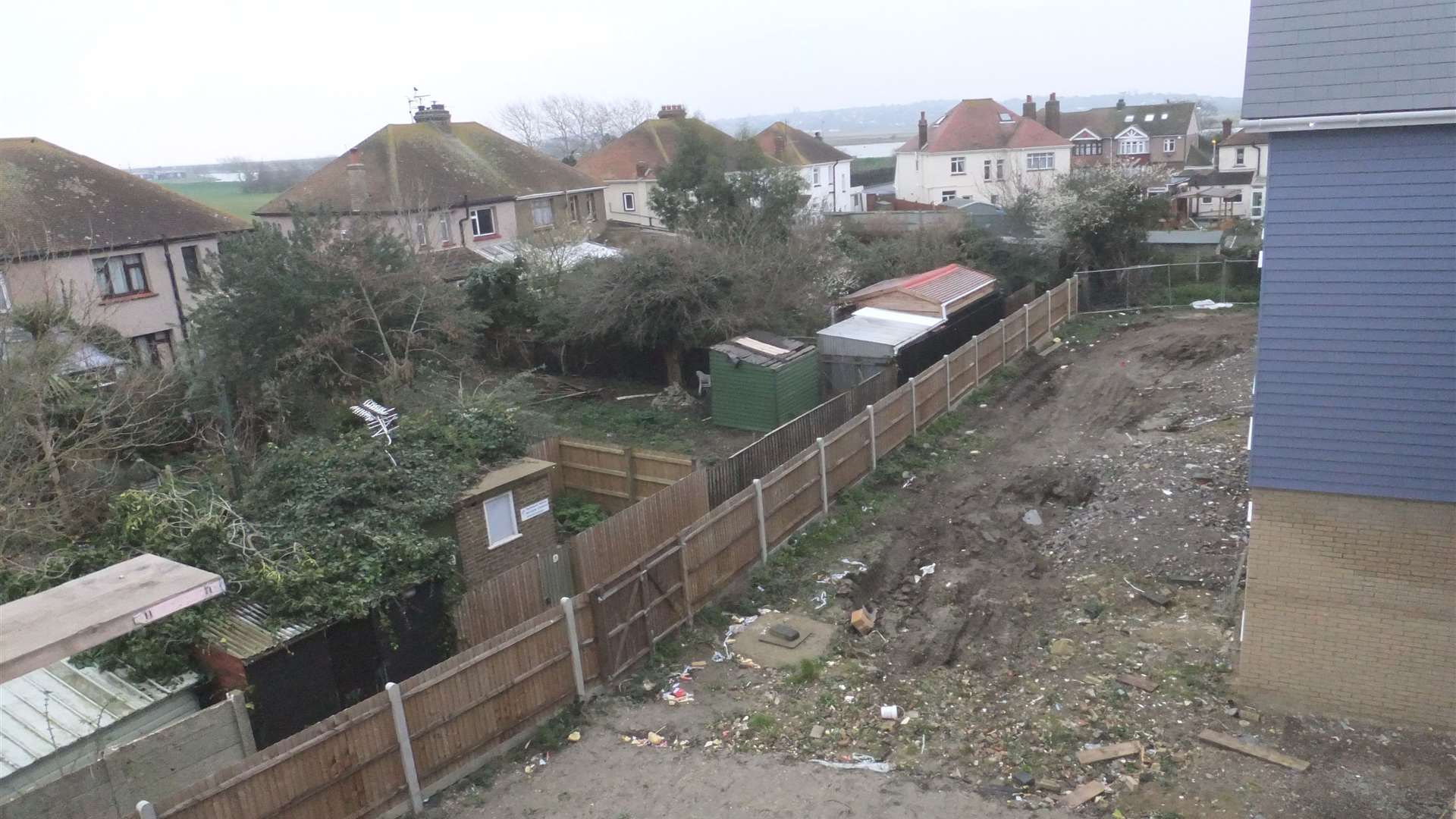 Views from the bedroom level of the homes facing Seager Road, Sheerness