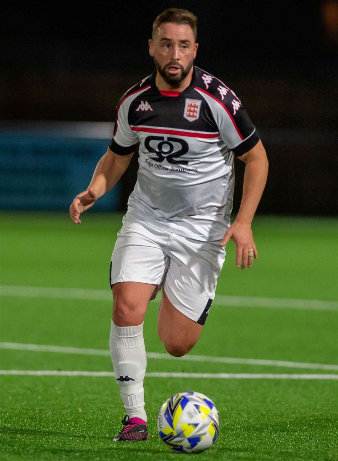 Sammy Moore on the pitch and on the ball for the Lilywhites in last month’s 2-0 victory over VCD. Picture: Ian Scammell