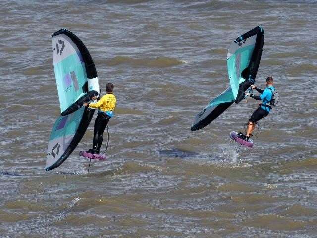 Wingfoilers took part in Sheppey's 64th Round the Island Race on Sunday for the first time. Picture: James Bell