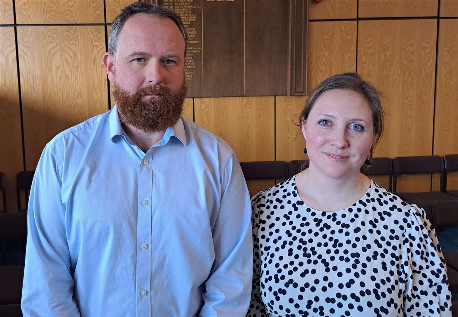 Martyn Pollock and his wife Helen Matheson-Pollock of the Nine Oaks Vineyard in Hothfield, pictured after the licensing hearing in Ashford