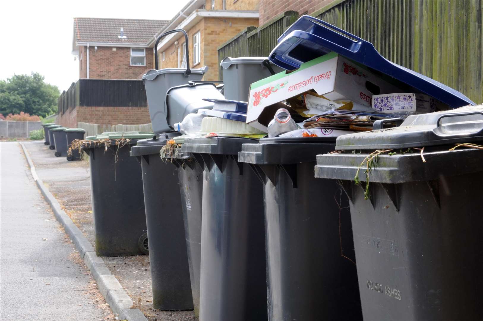 Uncollected bins have been a problem