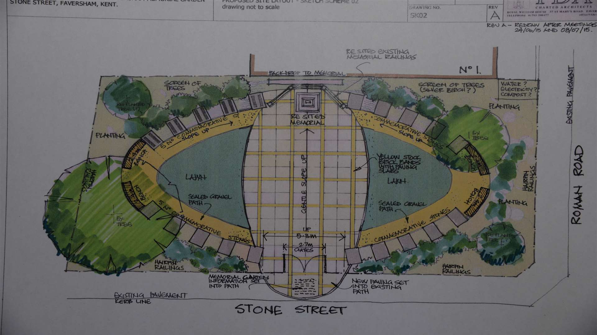 The proposed redevelopment of the Faversham war memorial and gardens.