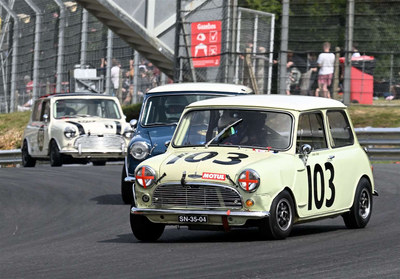 Aimee Watts, from Tonbridge, finished 12th and 13th in the two Sanwa Trophy Pre-66 races, watched by her dad, former British Touring Car Championship racer Patrick. Picture: Simon Hildrew