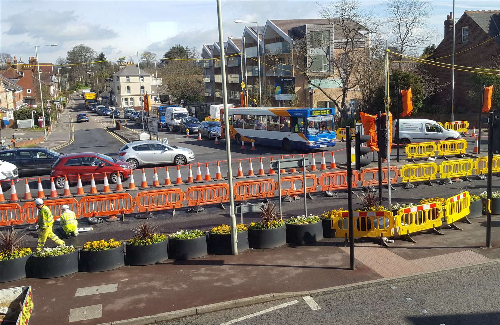 The roadworks in 2016 sparked delays in the town