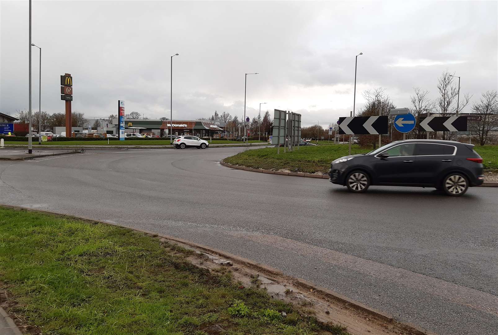 The Orbital Park McDonald's sits next to the roundabout