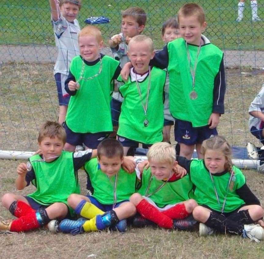 Russo, far right on the bottom row, with her junior West Farleigh side which won the Weald of Kent Cup. Picture: West Farleigh Sports Club