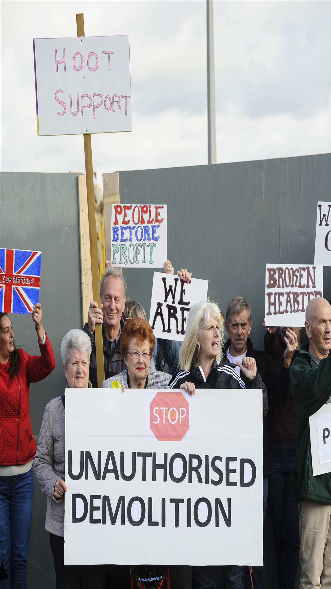 The pub demolition led to protests in October