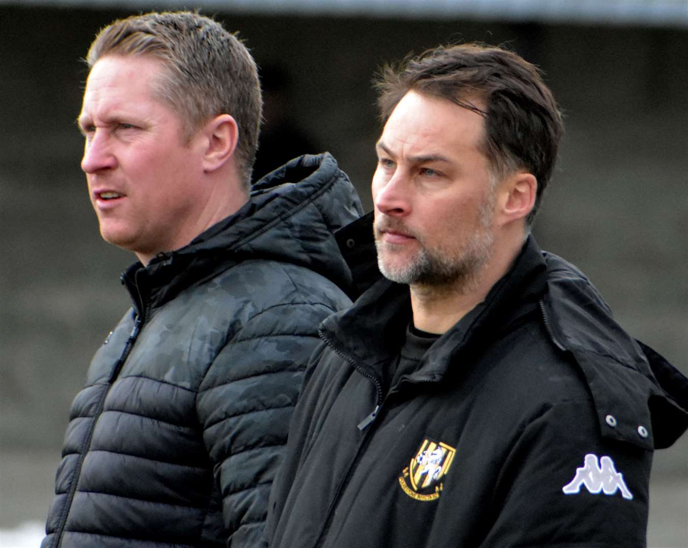 Folkestone head coaches Micheal Everitt and Roland Edge. Picture: Randolph File