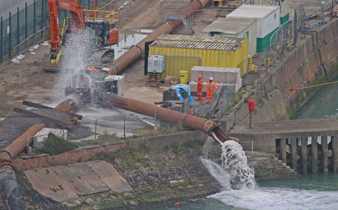 Work at the site on Monday. Picture: Dover Strait Shipping - FotoFlite