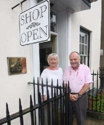 Ernest and Margaret Smith outside Scott House in West Malling in 2011. Picture by: John Westhrop