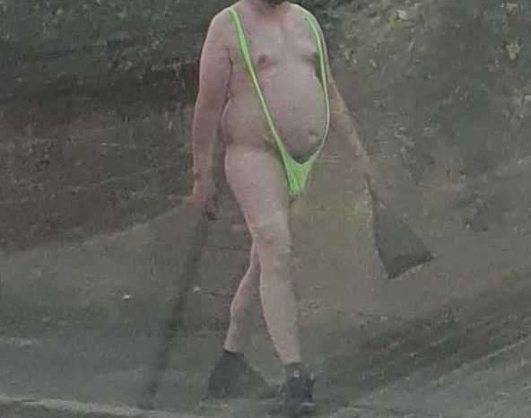 A man was seen walking down Frindsbury Hill towards Strood in a mankini