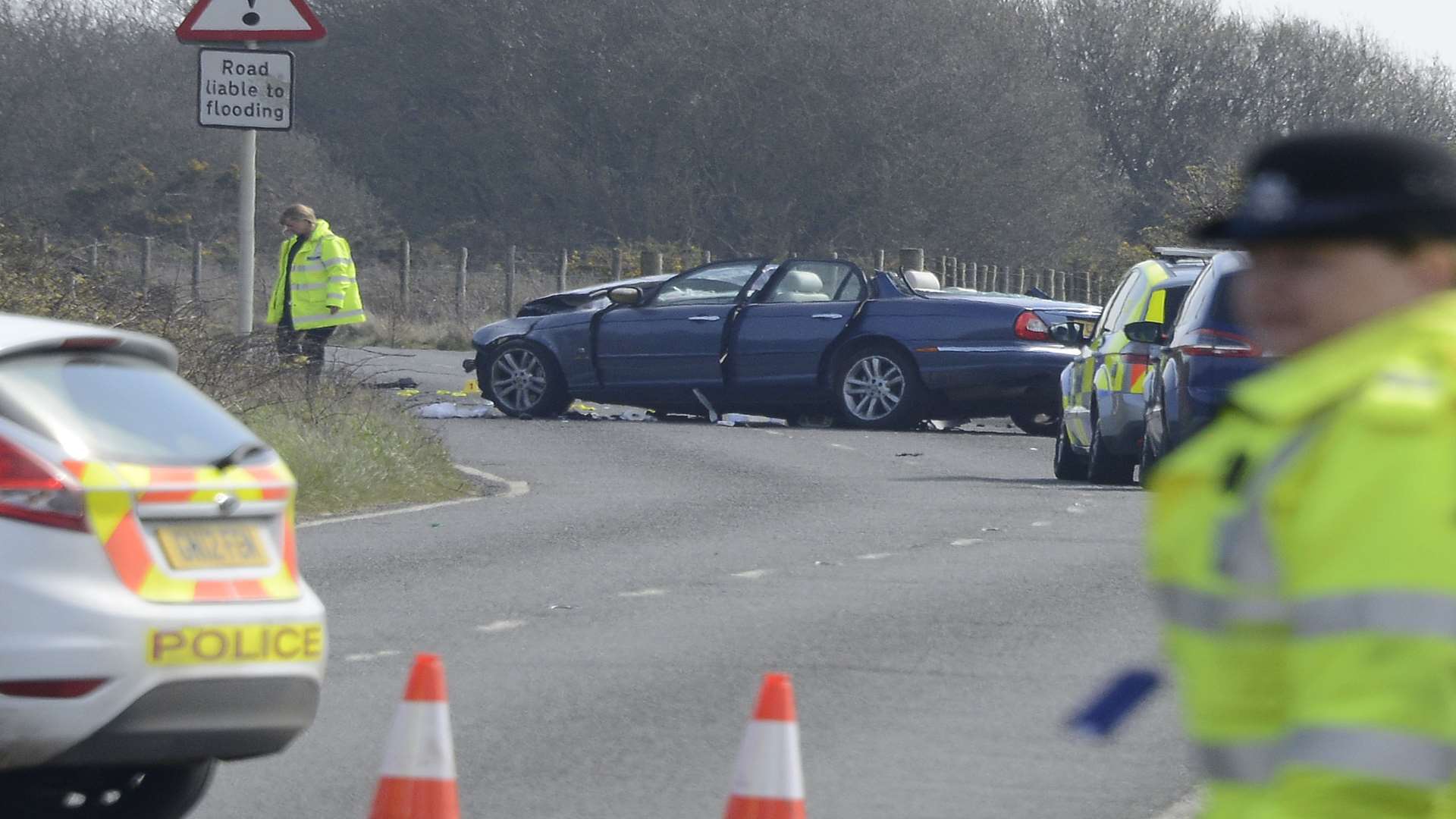 The road closed after the accident