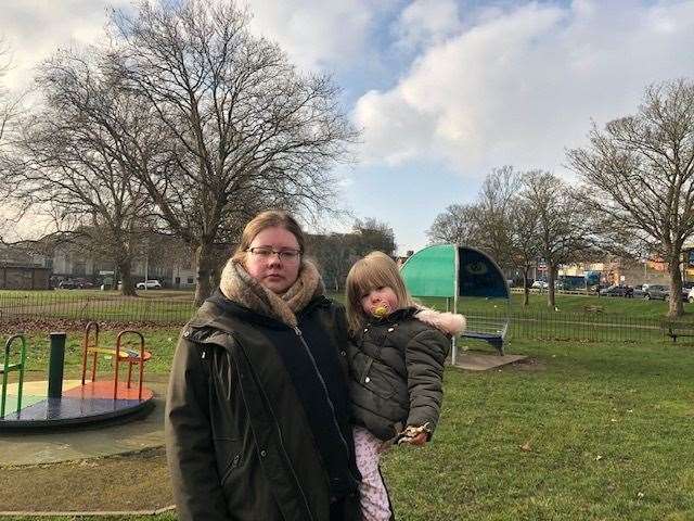 Laura Grantham is worried about her daughter's safety while playing in Boundary Park, Ramsgate