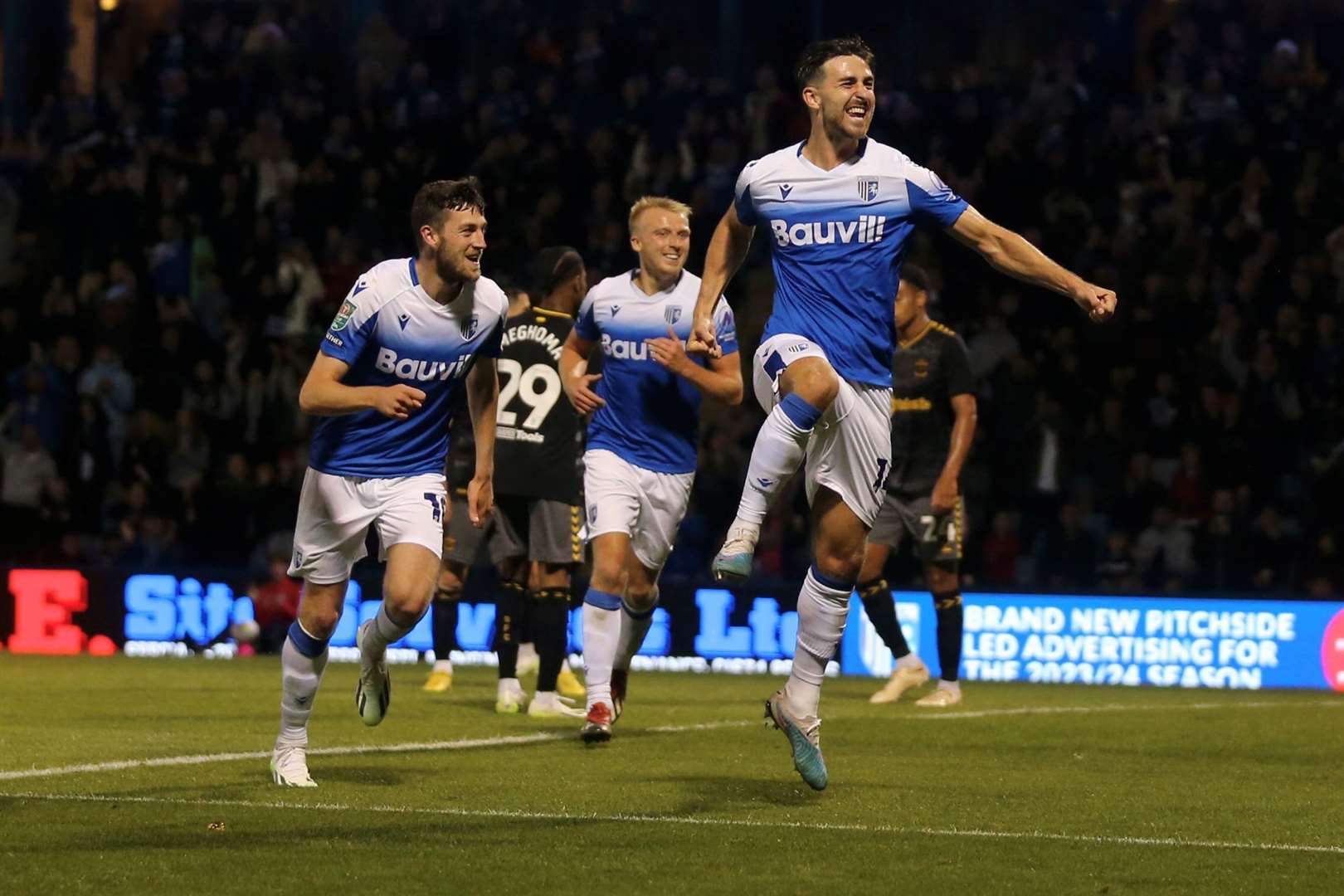 Robbie McKenzie celebrates scoring against SouthamptonPicture: @Julian_KPI