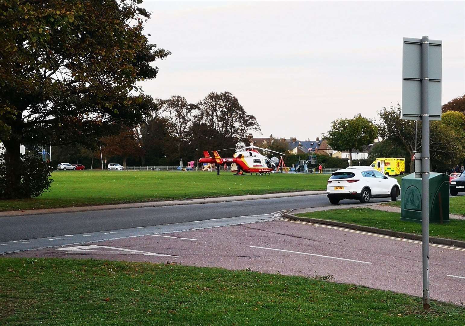 Emergency services were spotted at Victoria Park in Park Avenue, Deal Picture: Daniel Hodgson