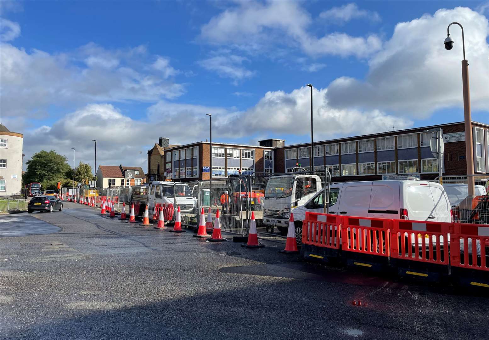 The works at the top of Spital Street