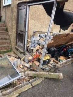 The damaged property in Beaconsfield Road, Chatham