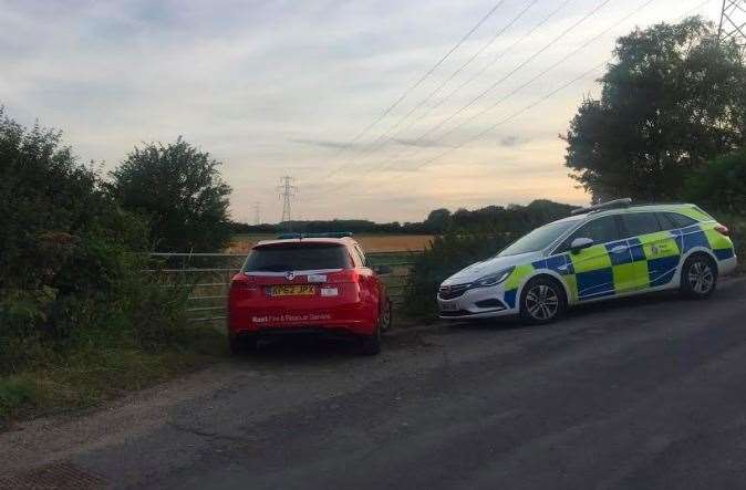 The plane came down in a field in Postling near Hythe