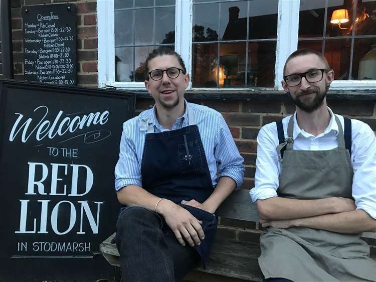 The Red Lion's Morgan Lewis with head chef John Young